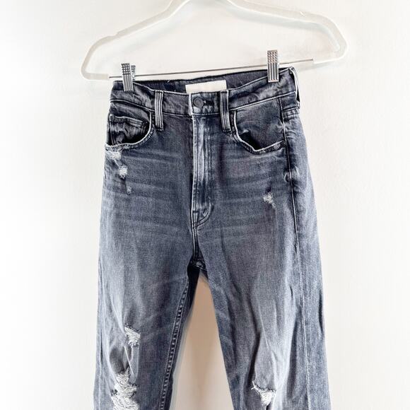 Mother High Waisted Rider Ankle Distressed Jeans After Midnight With Molly Black - Picture 10 of 13